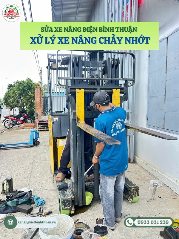xu ly xe nang chay nhot