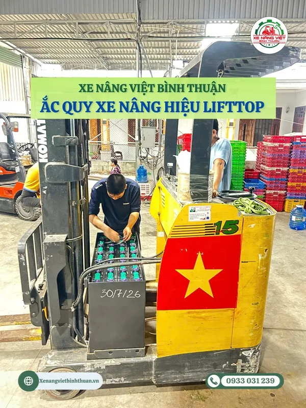 Ac quy xe nang hieu Lifttop chinh hang