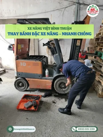 thay banh dac xe nang binh thuan